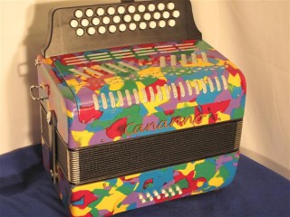 Canarino B system button accordion - multicolour